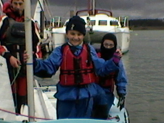 Primary pupils with Dinghy Instructors course